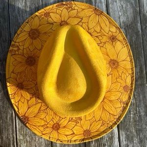 Vegan Suede Custom yellow Sunflower hat